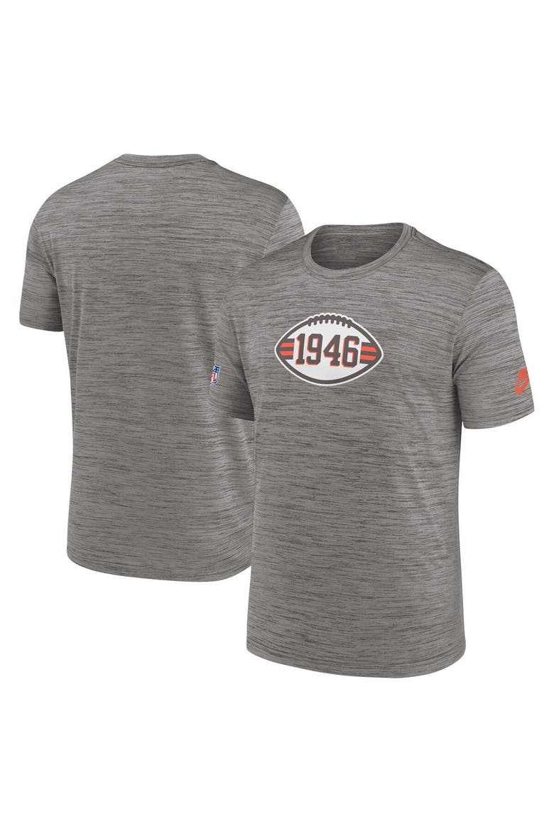 Men's Nike Heather Charcoal Cleveland Browns 2023 Sideline Alternate Logo Performance T-Shirt, Main, color, Heather Charcoal