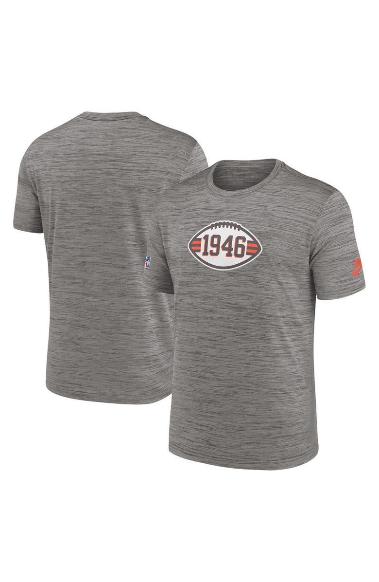 Nike Men's Nike Heather Charcoal Cleveland Browns 2023 Sideline Alternate Logo Performance T-Shirt, Main, color, Heather Charcoal