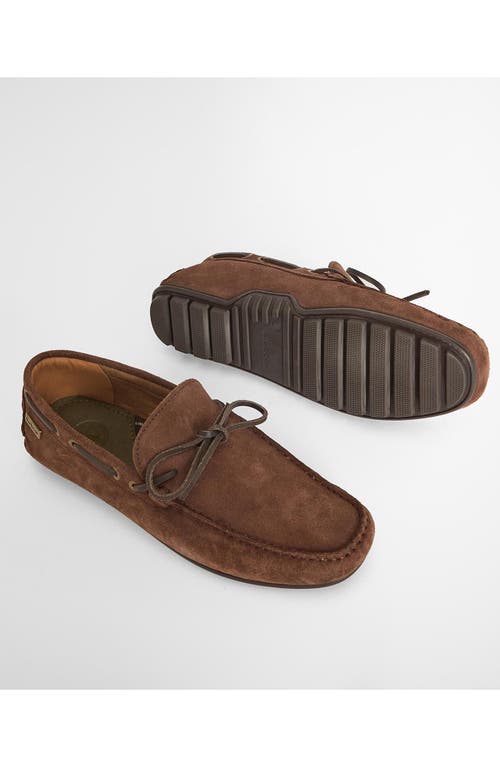 Barbour Courage Driving Shoe In Choco Suede