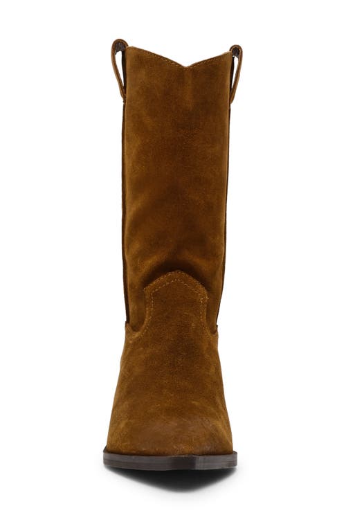 Steve Madden Stetson Suede Western Boot In Chestnut Suede