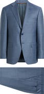 Canali Siena Regular Fit Blue Mélange Super 130s Wool Suit
