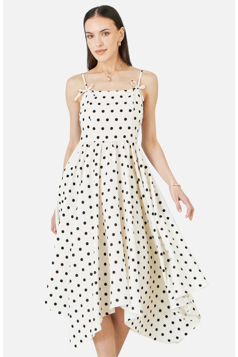 Square Neck Hankerchief Hem Dress, Alternate, color, White