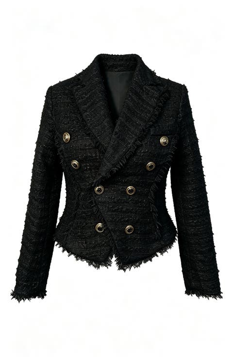 Bouclé Double Breasted Jacket