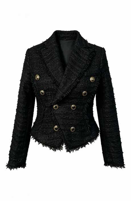 Bouclé Double Breasted Jacket