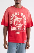CRIMINAL DAMAGE Fishing Company Graphic T-shirt