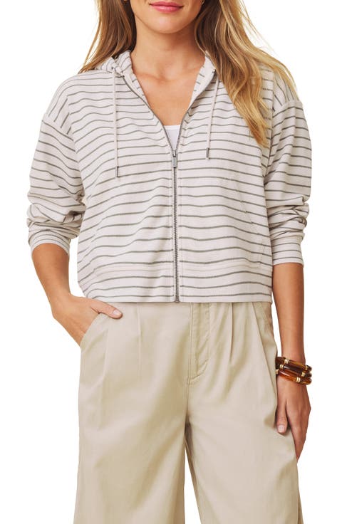 Kennedy Stripe Zip Front Hoodie