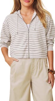 Splendid Kennedy Stripe Zip Front Hoodie