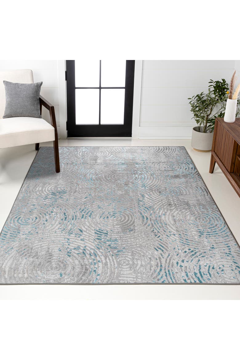 Timeworn Modern Abstract Area Rug, Alternate, color, Gray/Turquoise