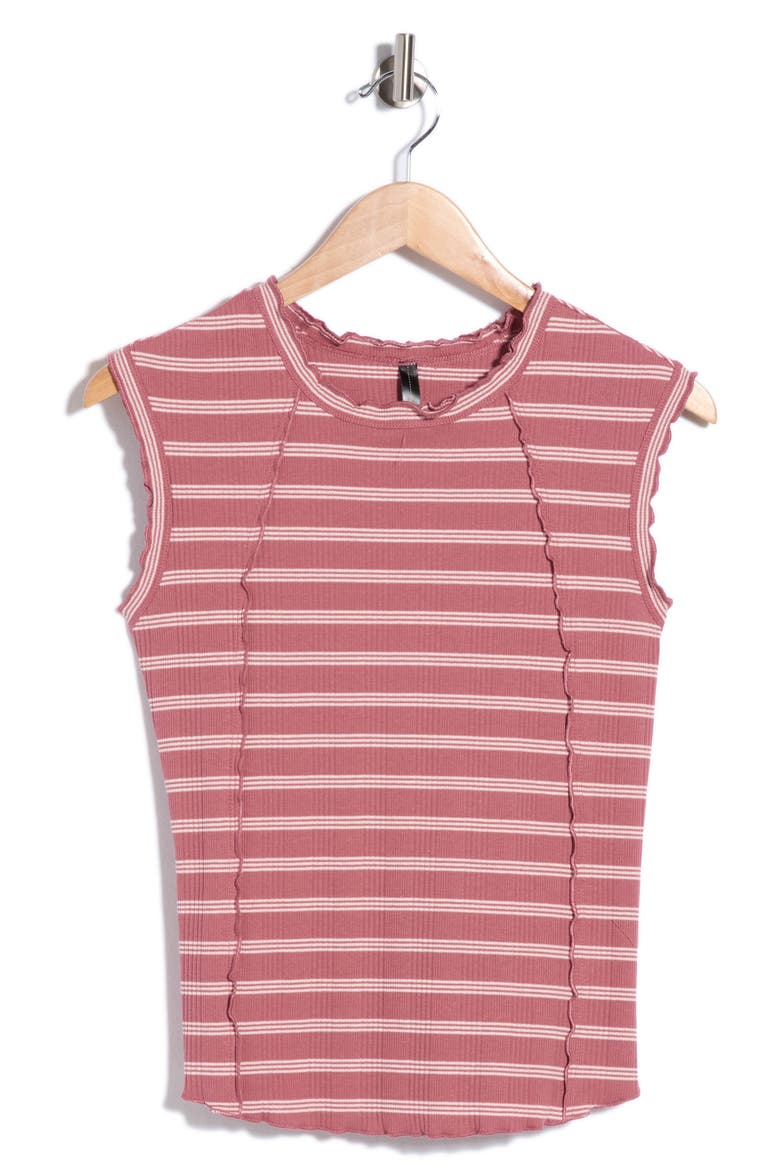 Lilia Sleeveless Knit Stripe Tank, Alternate, color, DESERT PLUM
