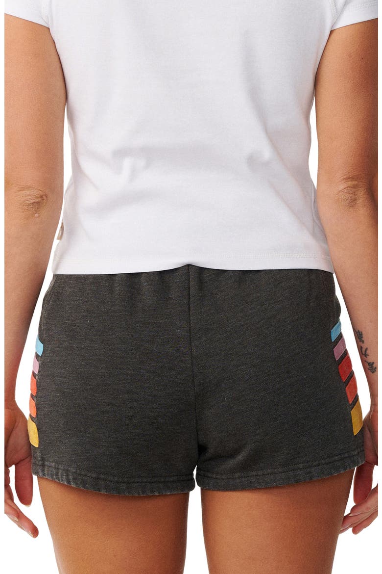 Surf Revival Striped Fleece Shorts, Alternate, color, WASHED BLACK