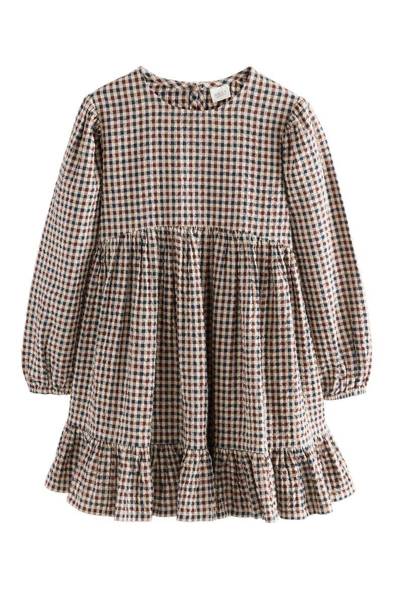 Kids' Gingham Tiered Dress, Main, color, NEUTRAL