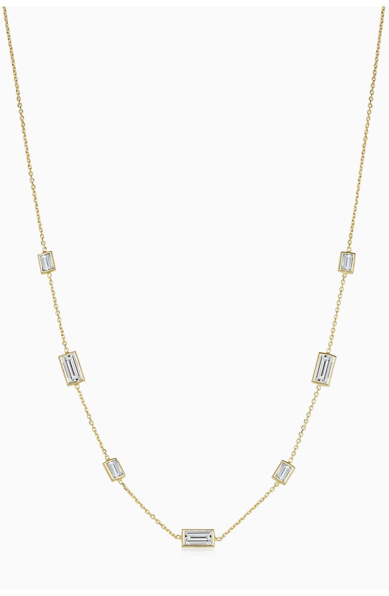 Oradina 14K Gold Fresco Station Necklace, Main, color, White Zirconia And Topaz