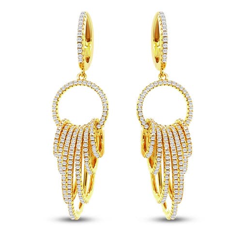 Anna Zuckerman Trifecta Diamond Crystalline Earrings In Yellow Gold