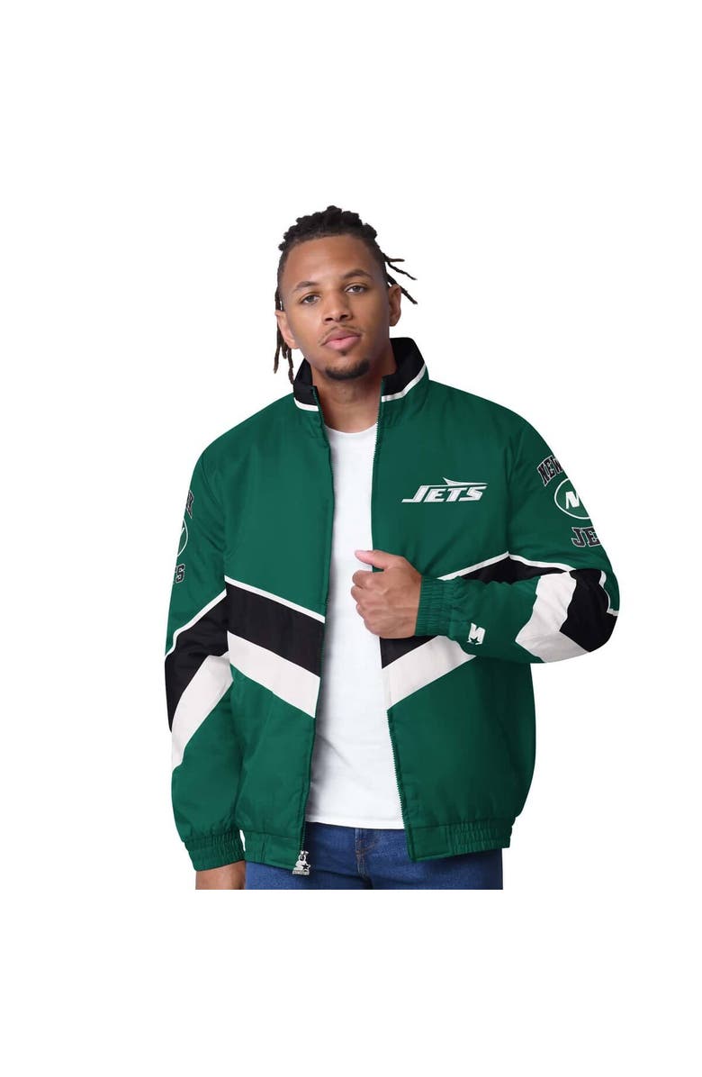 STARTER Men's Starter Green New York Jets Captain Satin Varsity Jacket, Main, color, Green
