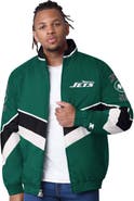STARTER Men's Starter Green New York Jets Captain Satin Varsity Jacket