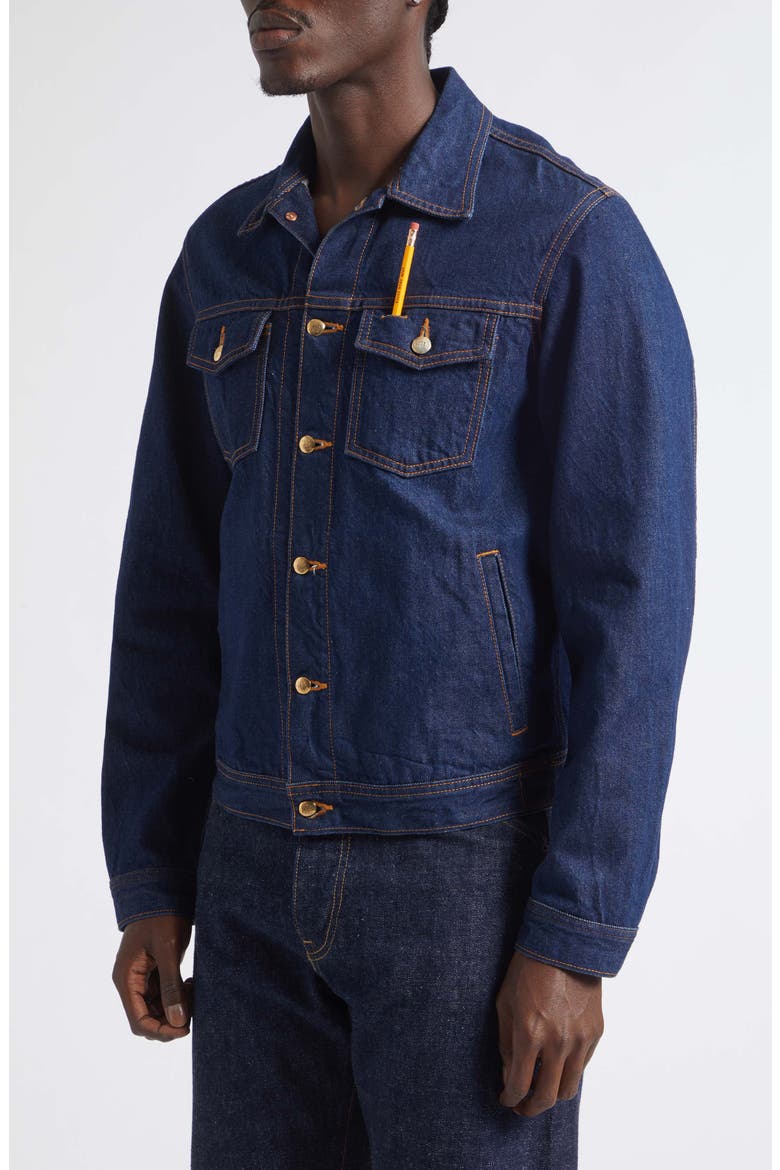 Deep Indigo Denim Trucker Jacket, Alternate, color, DEEP INDIGO