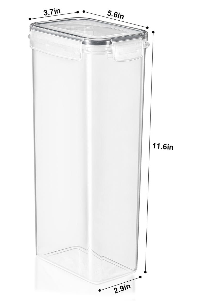 4-Pack Airtight Dry Food Storage Containers, Alternate, color, CLEAR