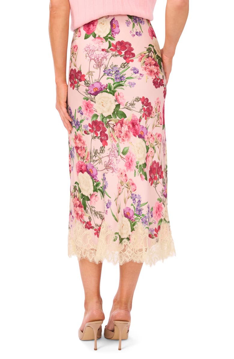 Ted Baker Edith Lace Trim Floral Skirt, Alternate, color, Cloud Pink