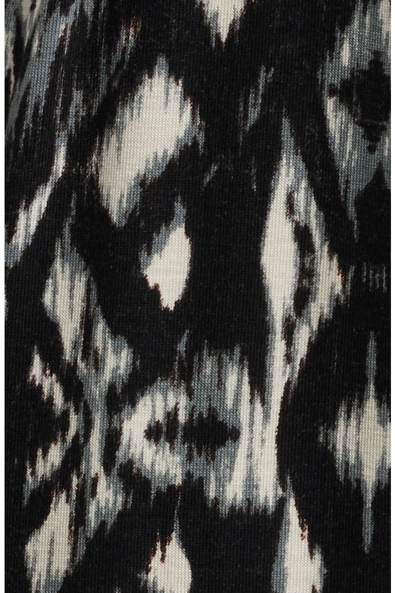 Geo Print Faux Wrap Midi Dress, Alternate, color, BLACK/ GREY