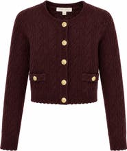 LoveShackFancy Kids' Kenderson Cable Knit Cardigan