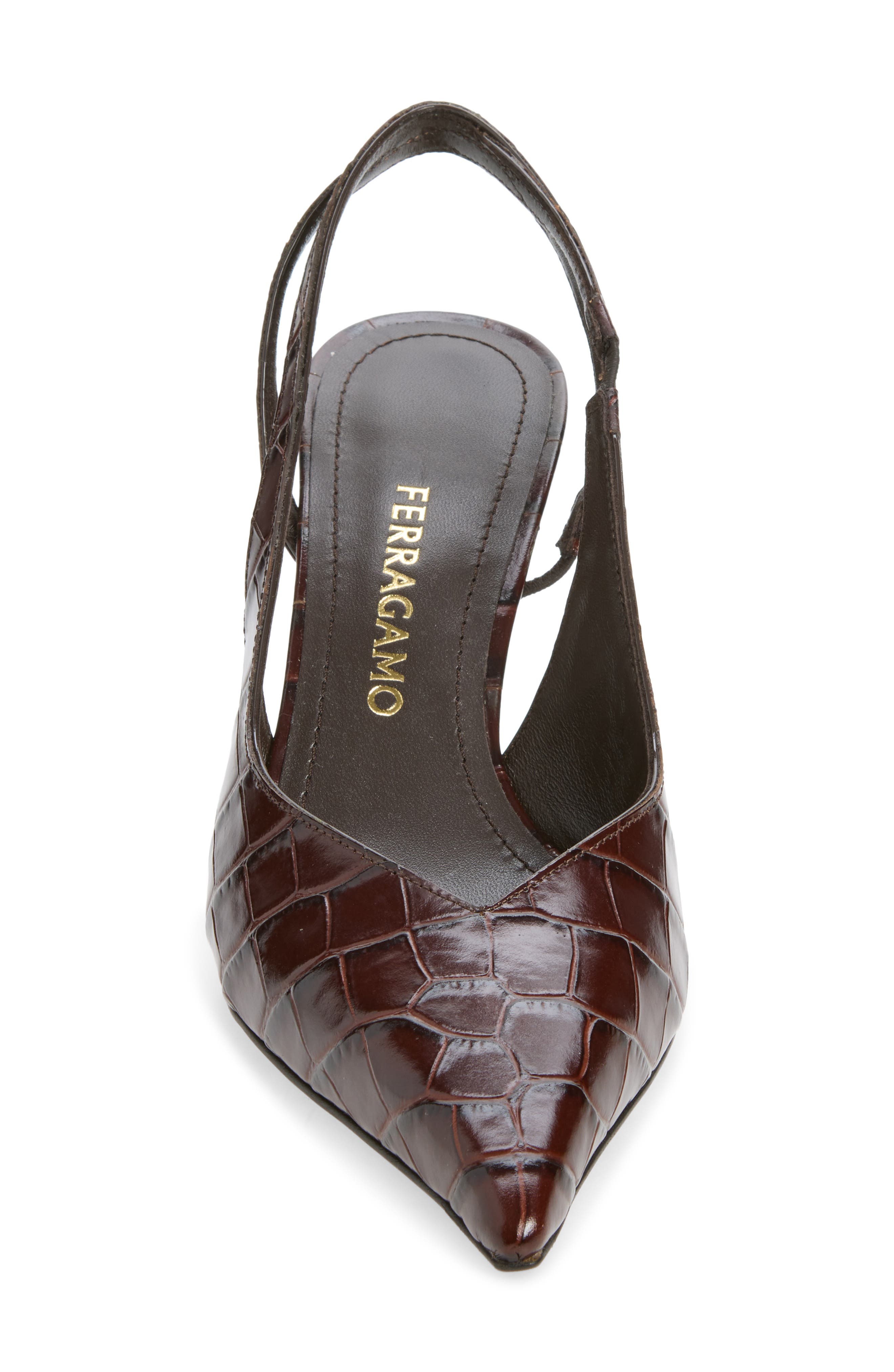 Croc Embossed Slingback Pump, Alternate, color, TESTA DI MORO