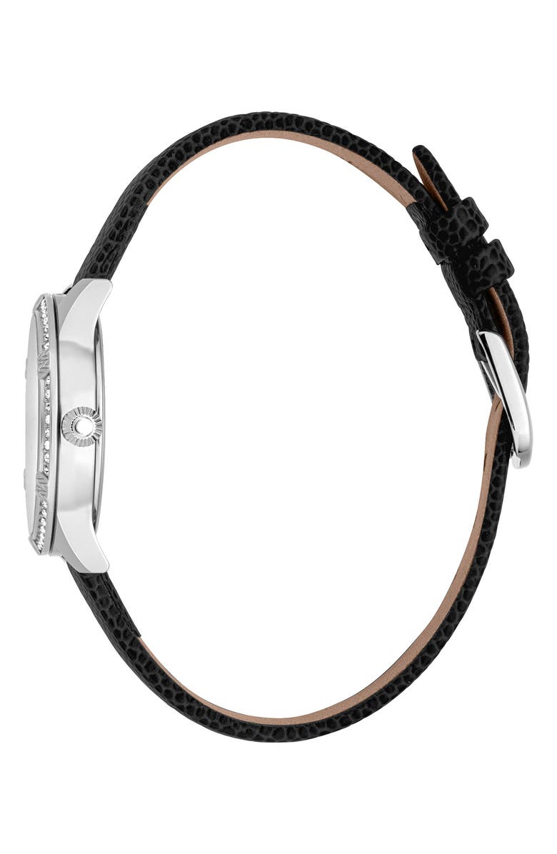Roberto Cavalli Crystal Leather Strap Watch, 30mm, Alternate, color, 