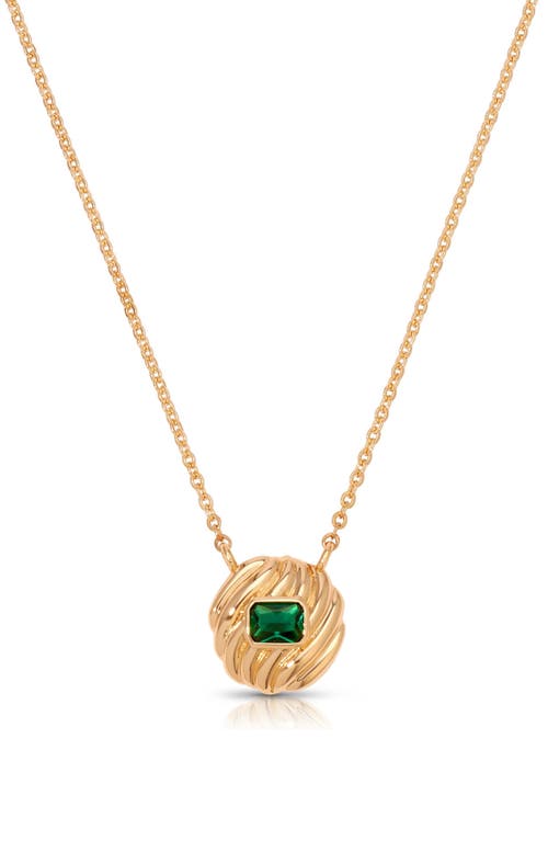 Ettika Crystal Shell Pendant Necklace In Gold