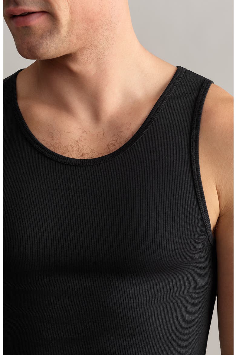 C.O.R. Ribbed Tank, Alternate, color, PURE BLACK