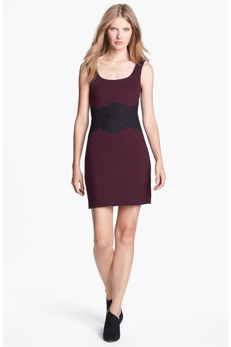 'Dracula's Lover' Lace Inset Tank Dress, Main, color, PORT/ BLACK