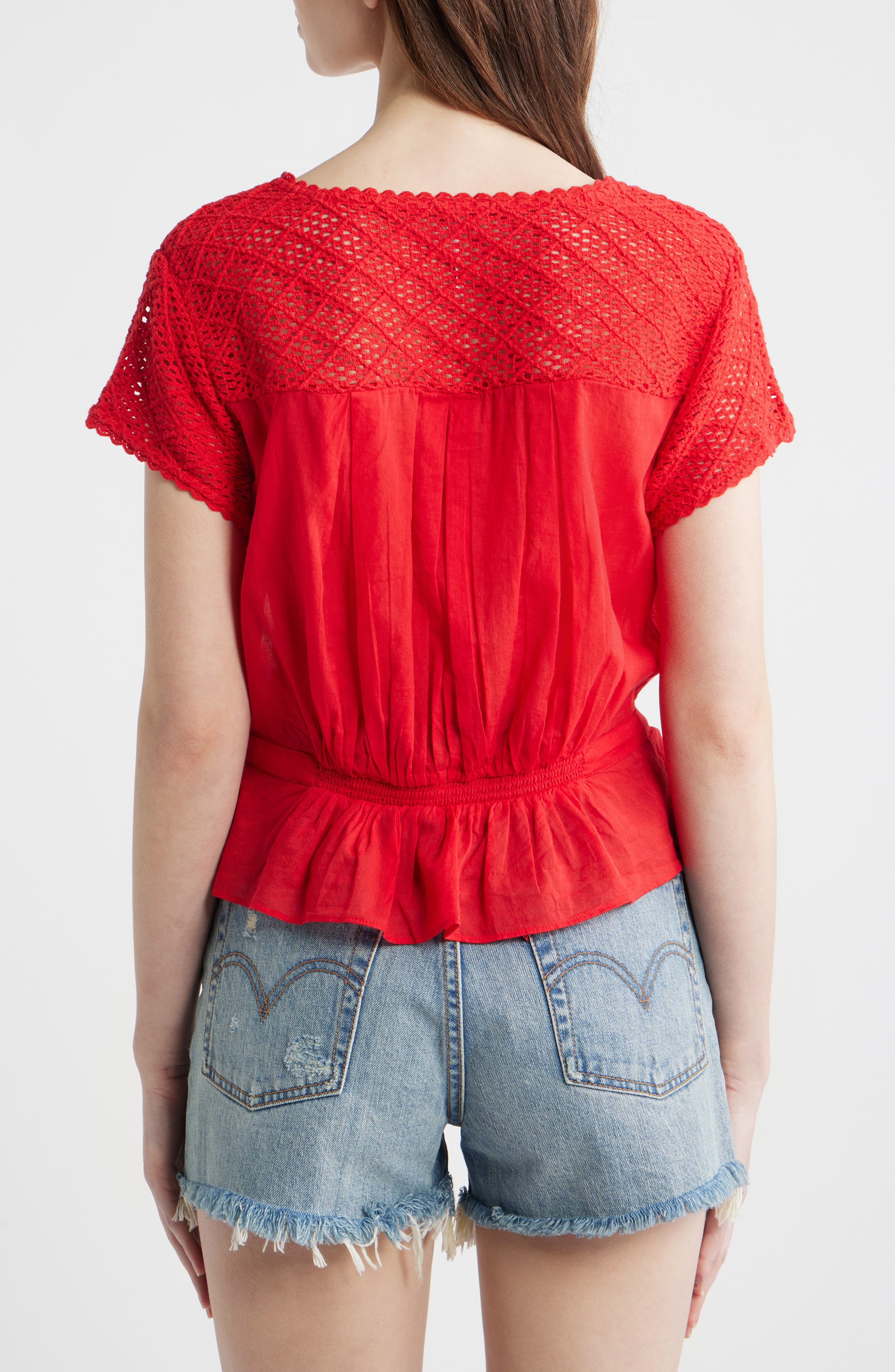 Gemma Embroidered Button-Up Babydoll Top - image 4