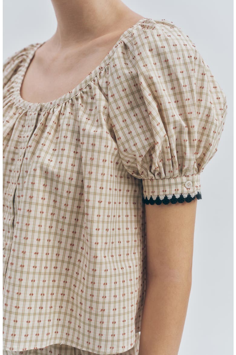 Sue Plaid Woven Shirt, Alternate, color, BEIGE PLAID