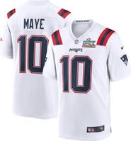 Nike Men's Nike Drake Maye White New England Patriots Super Bowl LX Patch Game Jersey
