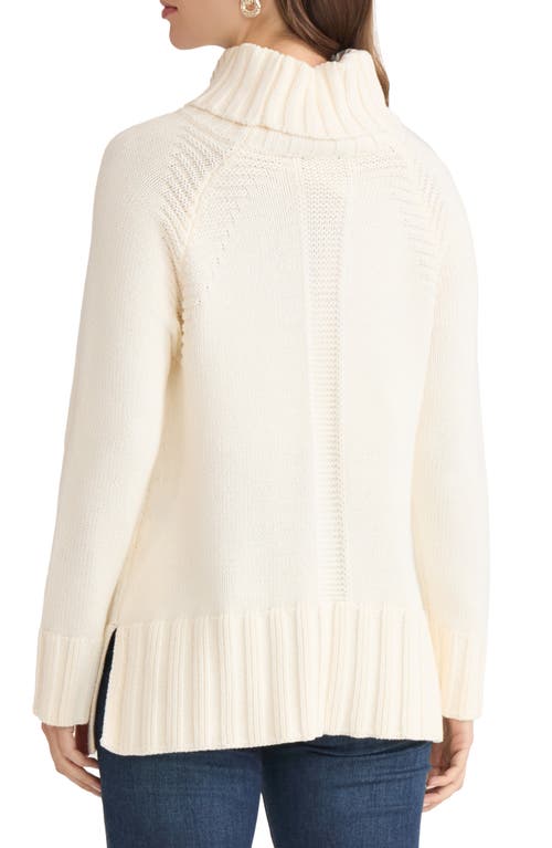 Jones New York Mixed Stitch Turtleneck Sweater In Neutral