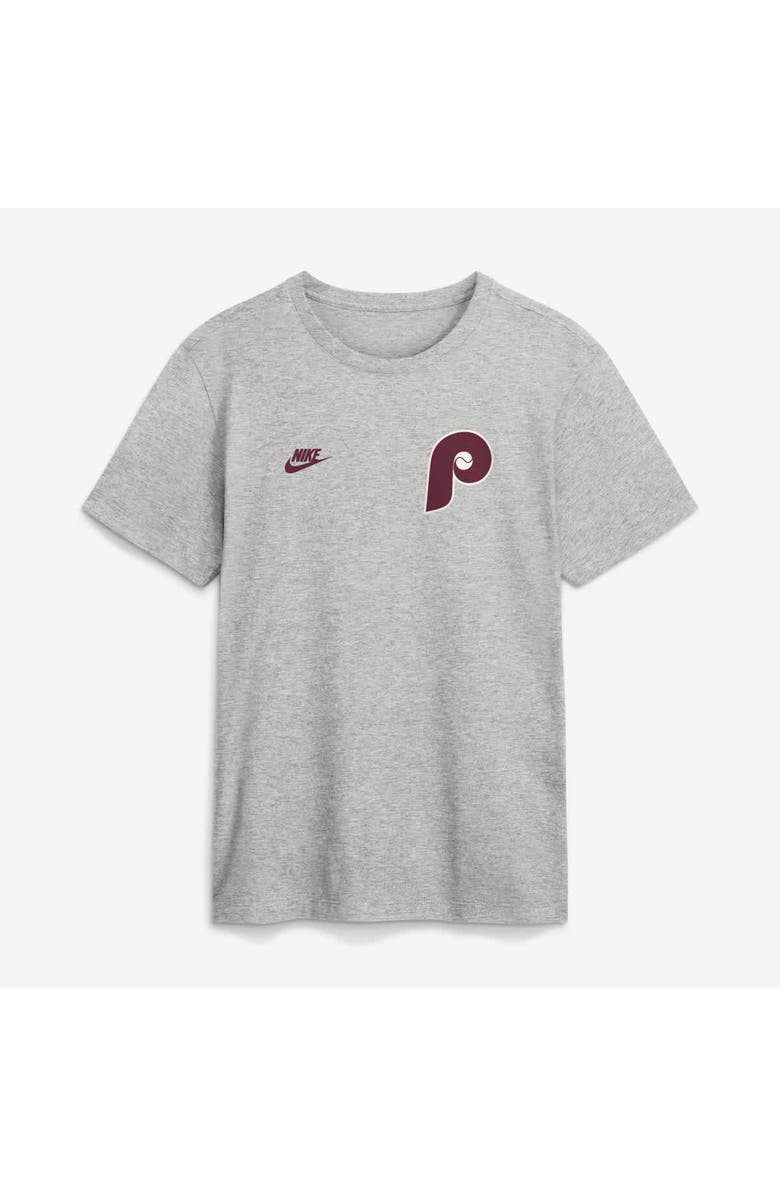 Nike Men's Nike Heather Gray Philadelphia Phillies Cooperstown 2-Hit T-Shirt, Alternate, color, Heather Gray