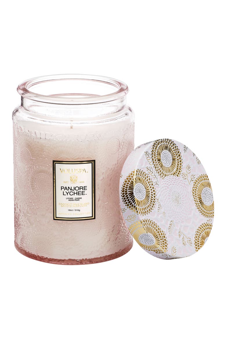 Panjore Lychee Large Jar Candle, Alternate, color, PANJORE LYCHEE