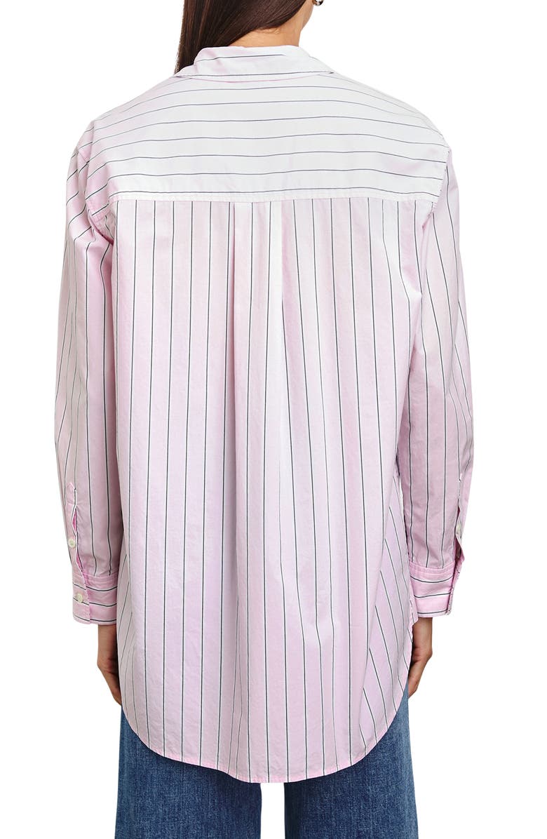 Rails Elsa Stripe Cotton Button-Up Shirt, Alternate, color, Cherry Blossom Stripe