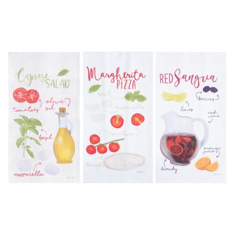 Pizza Caprese & Sangria Towel Set of 3
