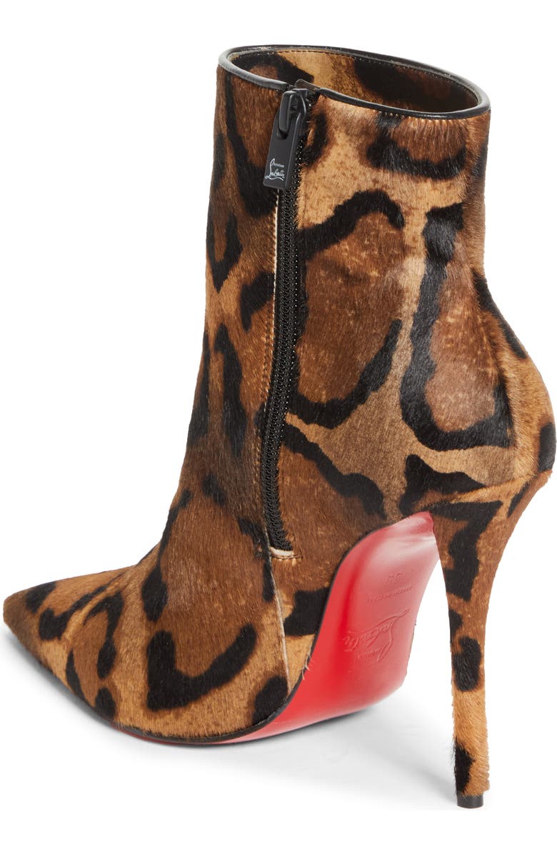 Christian Louboutin Miss Z Genuine Calf Hair Pointed Toe Bootie, Alternate, color, Brown
