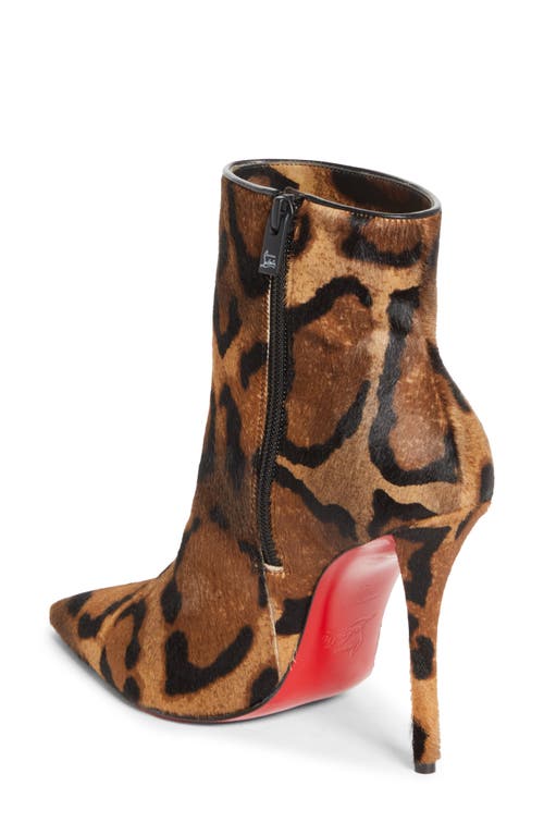 Christian Louboutin Miss Z Genuine Calf Hair Pointed Toe Bootie In Brown