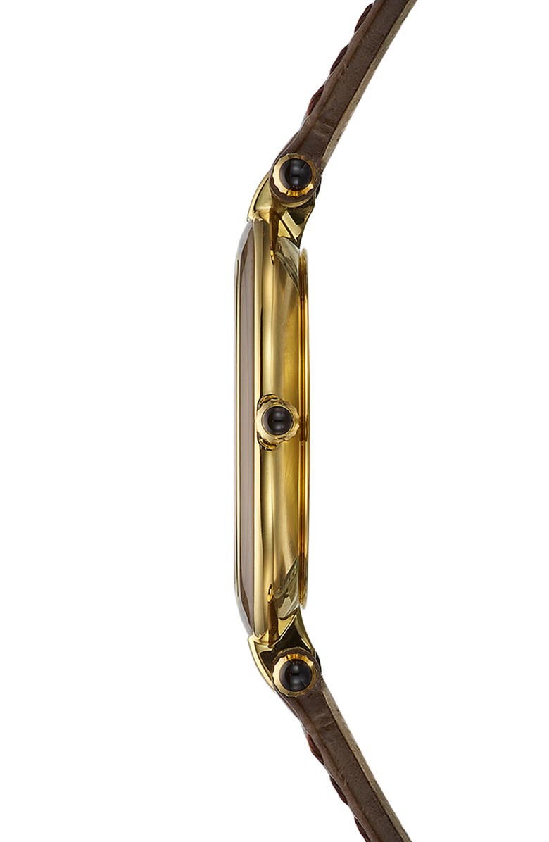 BALMAIN WATCHES Haute Elegance Leather Strap Watch, 30mm, Alternate, color, Stainless Steel With Brown