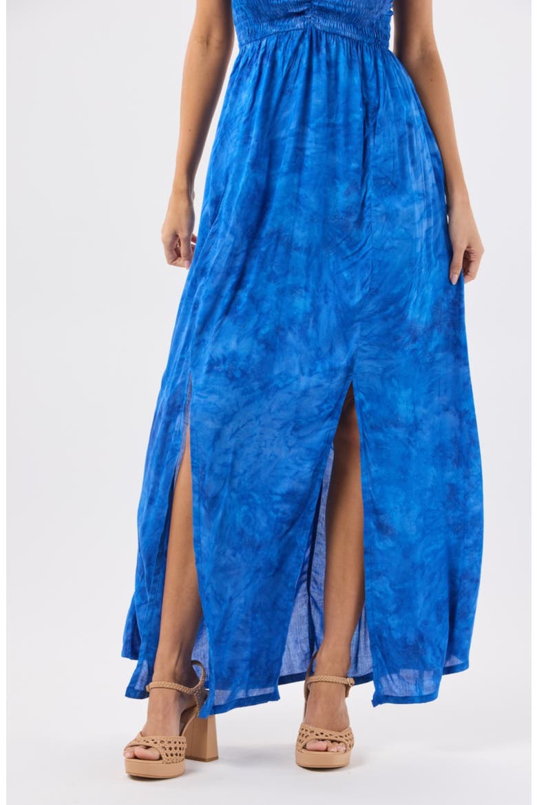 Emilia Strapless Maxi Dress, Alternate, color, MARBLED PACIFIC