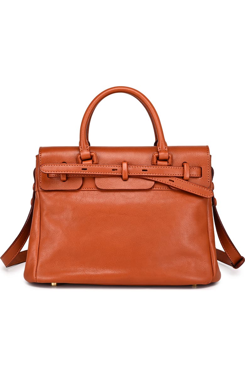 OLD TREND Wishbone Genuine Leather Structured Heritage Satchel, Main, color, Cognac