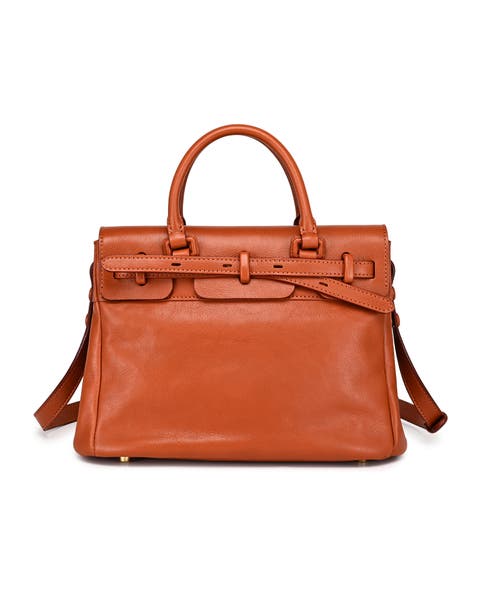 Wishbone Genuine Leather Structured Heritage Satchel