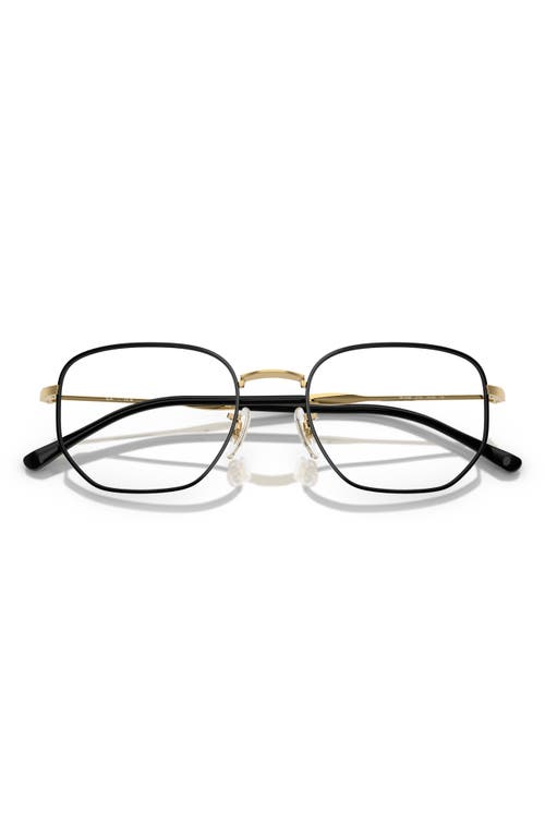 Ray Ban Ray-ban 51mm Oval Optical Glasses In Black Gold