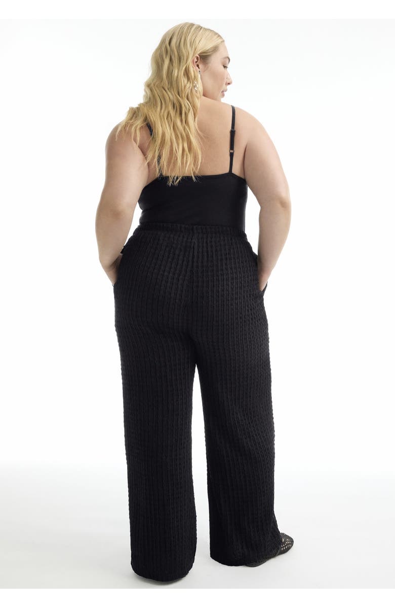 June + Vie Knitted Pull-On Pants, Alternate, color, Black Onyx