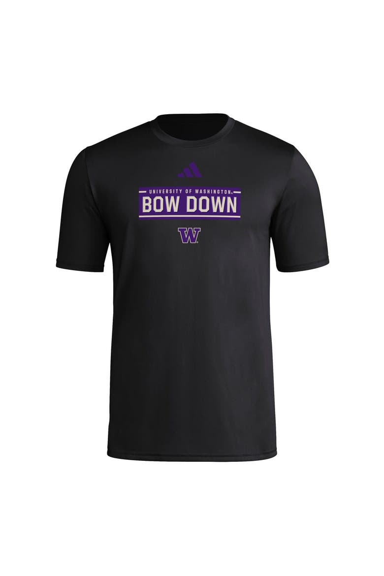Men's adidas  Black Washington Huskies Locker Slogan Pre-Game T-Shirt, Alternate, color, Black