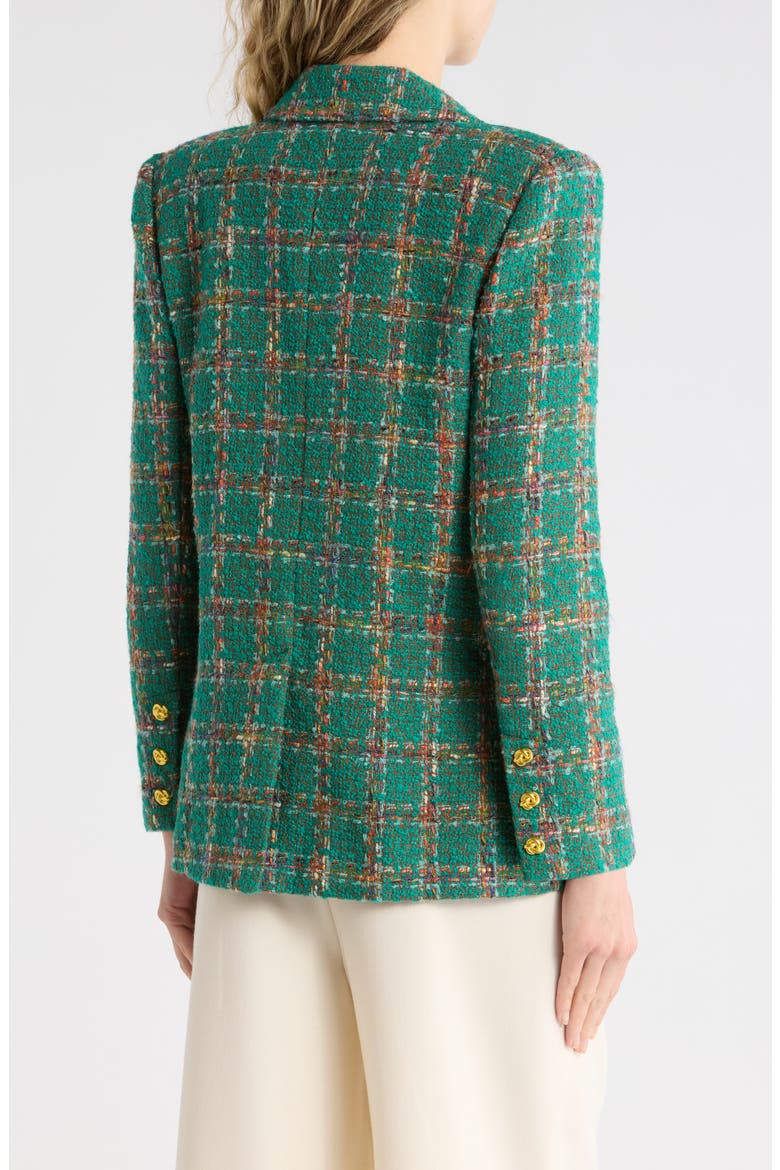Gweny Relaxed Fit Tweed Blazer, Alternate, color, GREEN WINDOWPANE TWEED