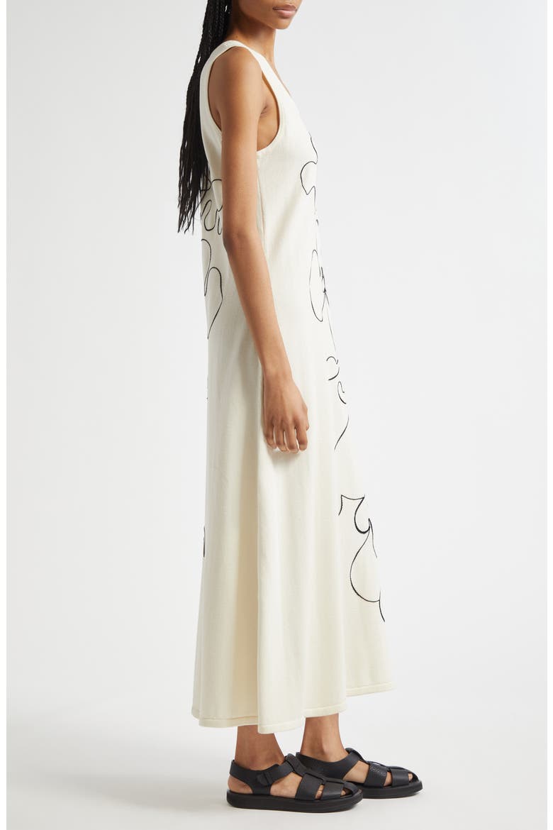 Helmi Baluns Embroidered Cotton Dress, Alternate, color, WHITE DARK GREY