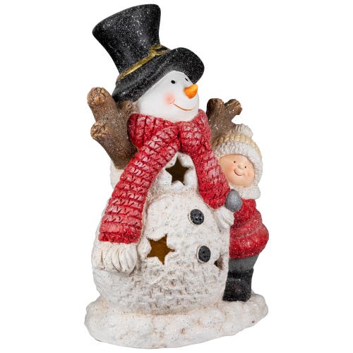 Northlight Lighted Snowman And Boy Christmas Decoration In Multi