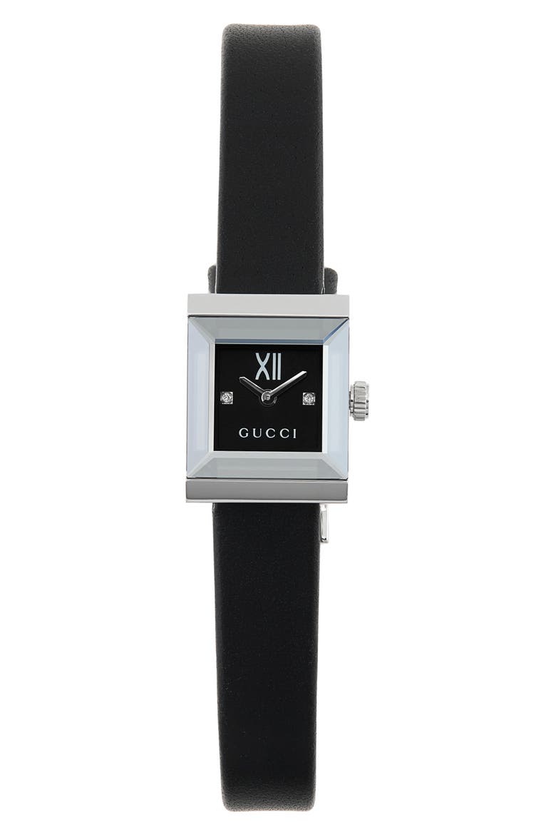 G-Frame Bracelet Watch, 14mm x 18mm, Alternate, color, BLACK/ STEEL